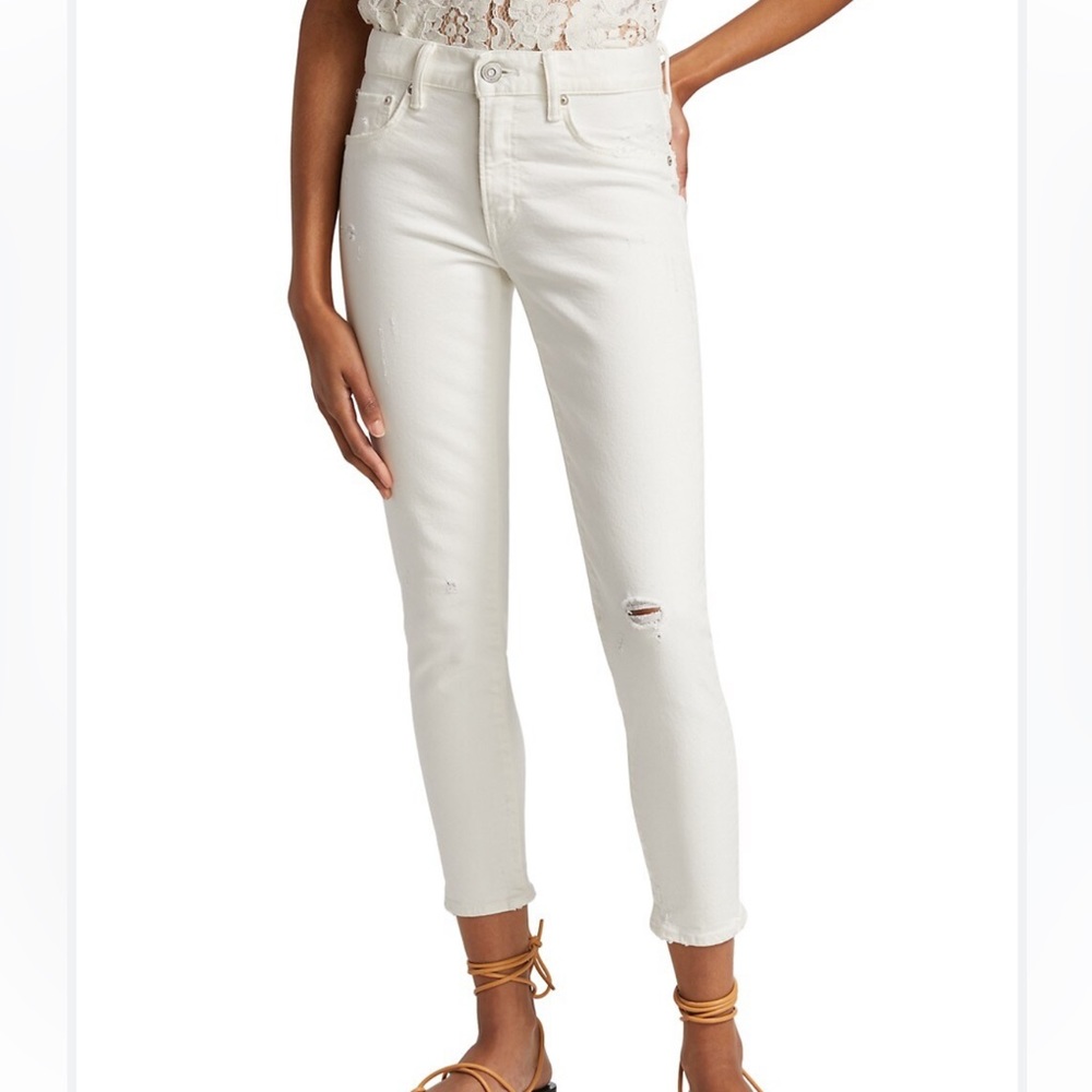 Moussy Vintage white distressed jeans
